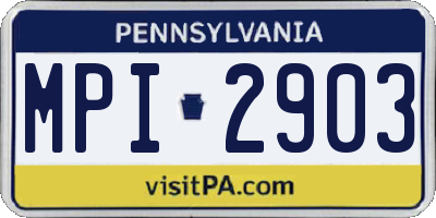 PA license plate MPI2903