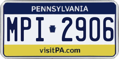 PA license plate MPI2906
