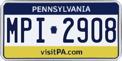 PA license plate MPI2908