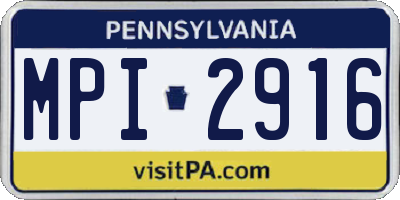 PA license plate MPI2916