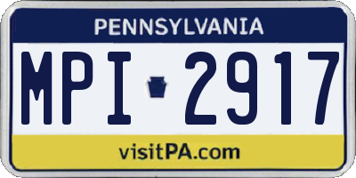 PA license plate MPI2917