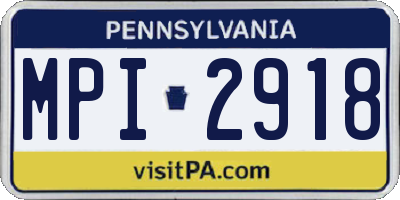 PA license plate MPI2918