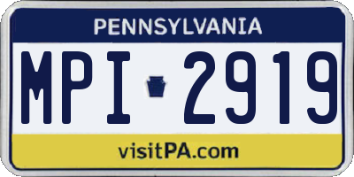 PA license plate MPI2919