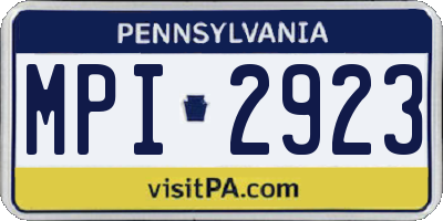 PA license plate MPI2923
