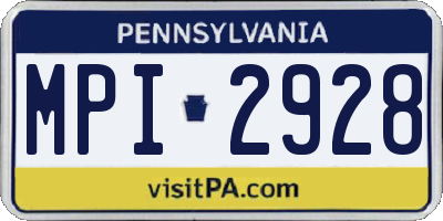 PA license plate MPI2928
