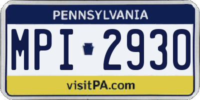 PA license plate MPI2930