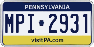 PA license plate MPI2931