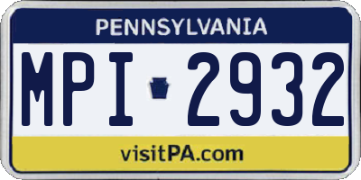 PA license plate MPI2932