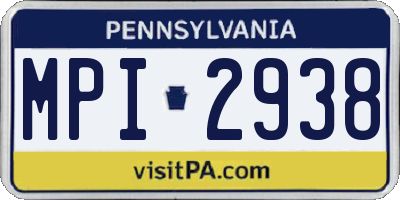 PA license plate MPI2938