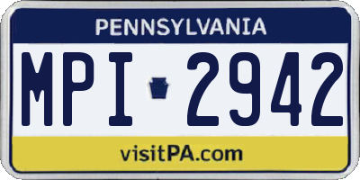 PA license plate MPI2942