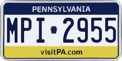 PA license plate MPI2955