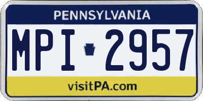 PA license plate MPI2957