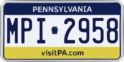 PA license plate MPI2958