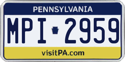 PA license plate MPI2959