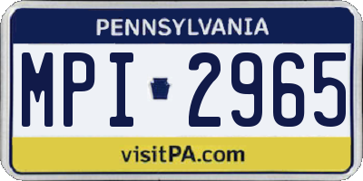 PA license plate MPI2965