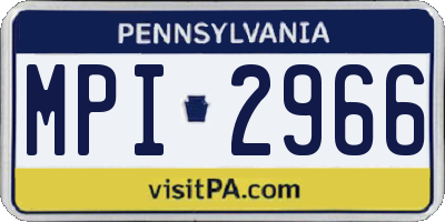 PA license plate MPI2966