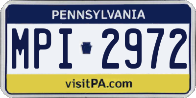 PA license plate MPI2972