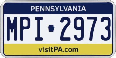 PA license plate MPI2973
