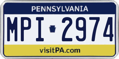 PA license plate MPI2974