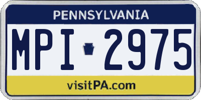PA license plate MPI2975