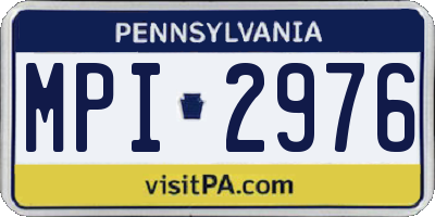 PA license plate MPI2976