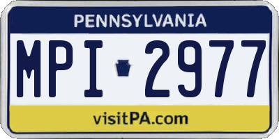 PA license plate MPI2977