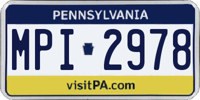 PA license plate MPI2978