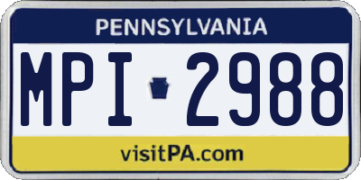 PA license plate MPI2988