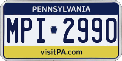 PA license plate MPI2990