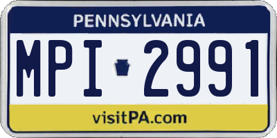 PA license plate MPI2991
