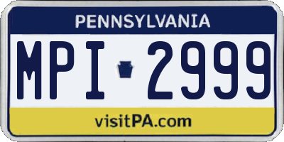 PA license plate MPI2999