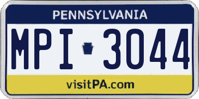 PA license plate MPI3044