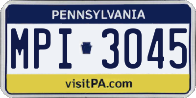 PA license plate MPI3045