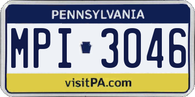 PA license plate MPI3046