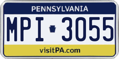 PA license plate MPI3055