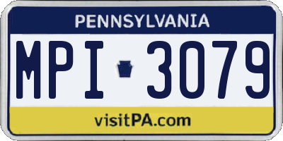 PA license plate MPI3079