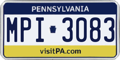 PA license plate MPI3083