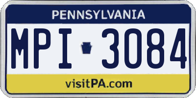 PA license plate MPI3084