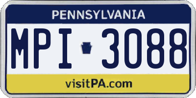PA license plate MPI3088