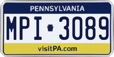 PA license plate MPI3089