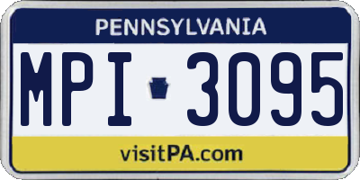 PA license plate MPI3095