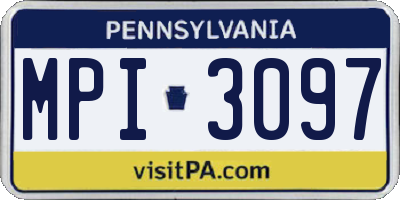 PA license plate MPI3097