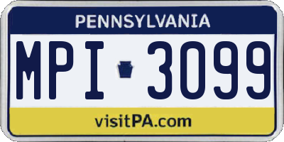 PA license plate MPI3099