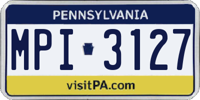 PA license plate MPI3127