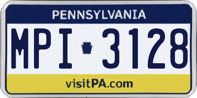 PA license plate MPI3128
