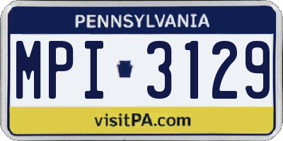 PA license plate MPI3129
