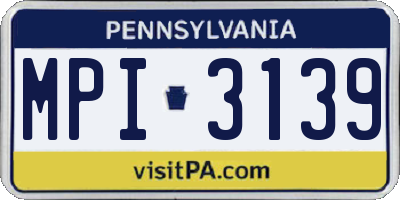 PA license plate MPI3139