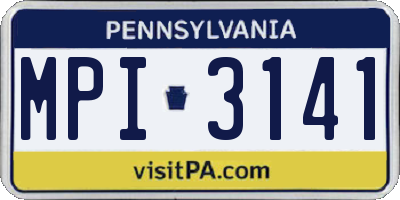 PA license plate MPI3141