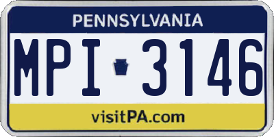 PA license plate MPI3146
