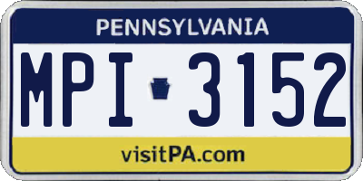 PA license plate MPI3152